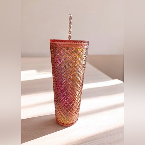 Starbucks Other - New~ Starbucks 2021 Winter Holiday Jeweled Tumbler Cold Cup 24oz Rose Gold